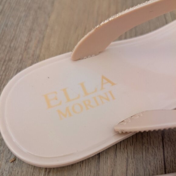 Ella Morini rose gold bejewelled sandals flip flops - Picture 5 of 6